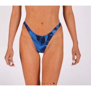 SAME 90’s Bikini Bottom Blue/Black Tropical Women’s Medium MSRP $95